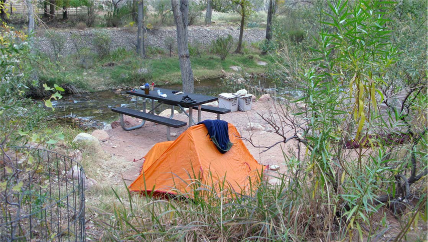 Camping by the river in The Grand Canyon